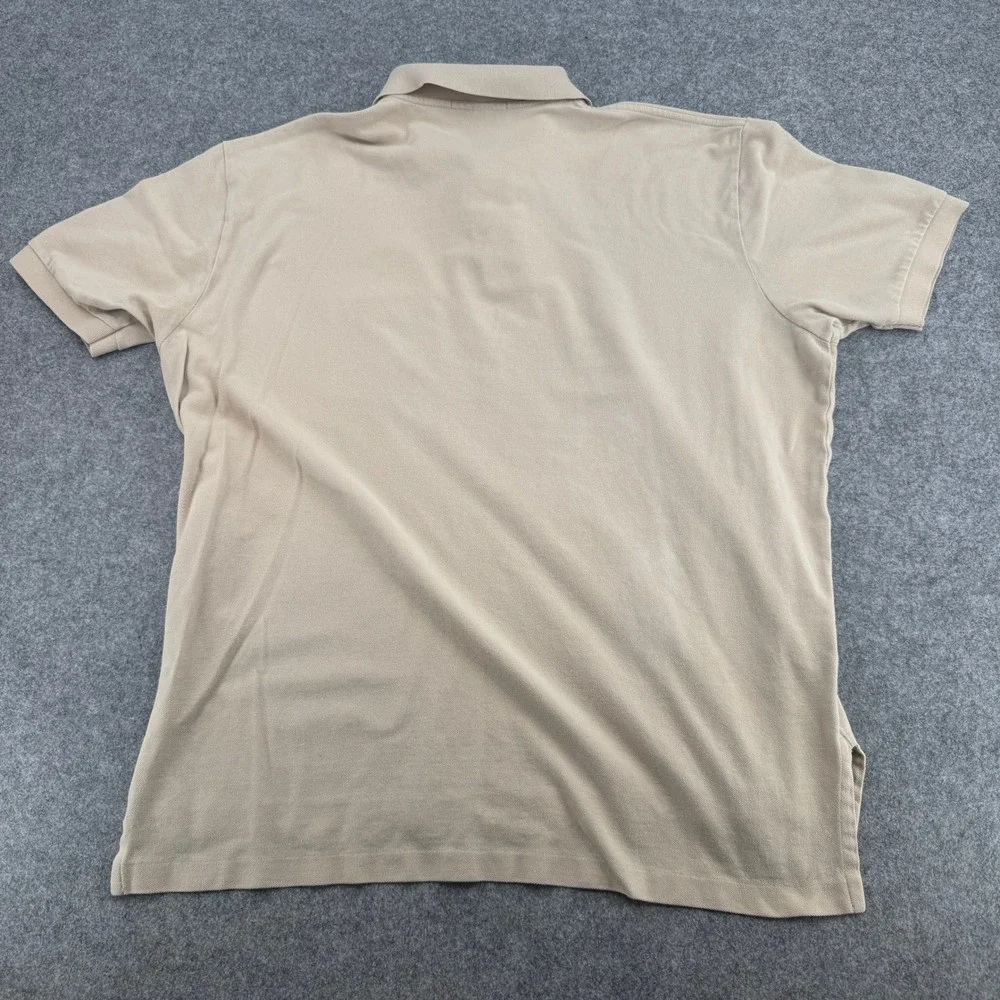 Polo Ralph Lauren Polo Shirt Mens XL Classic Tan Beige‎ Pocket Pique Cotton